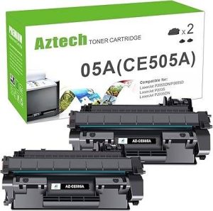 Aztech Compatible Toner Cartridge Replacement for HP CE505A 05A for HP P2035 P2035N P2055DN 2055DN 2035N P2030 P2050 P2055D P2055X 2055D 2055X Printer (Black 2-Pack