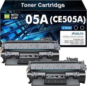 05A CE505A Toner Cartridge - Replacement for HP 05A Toner Cartridge Black for HP Laserjet Pro P2035 P2035N P2055DN 2055DN 2035N P2030 P2050 P2055D P2055X 2055D 2055X Printer (Black, 2-Pack)